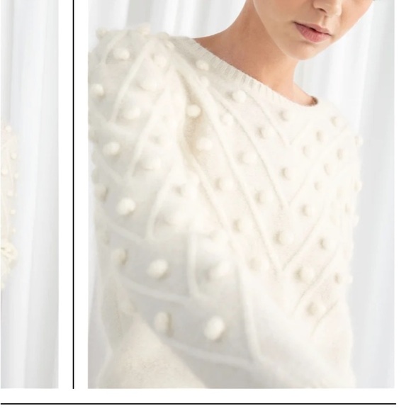 & Other Stories Bobble Sweater Popcorn Chevron Sz XS - Picture 3 of 9
